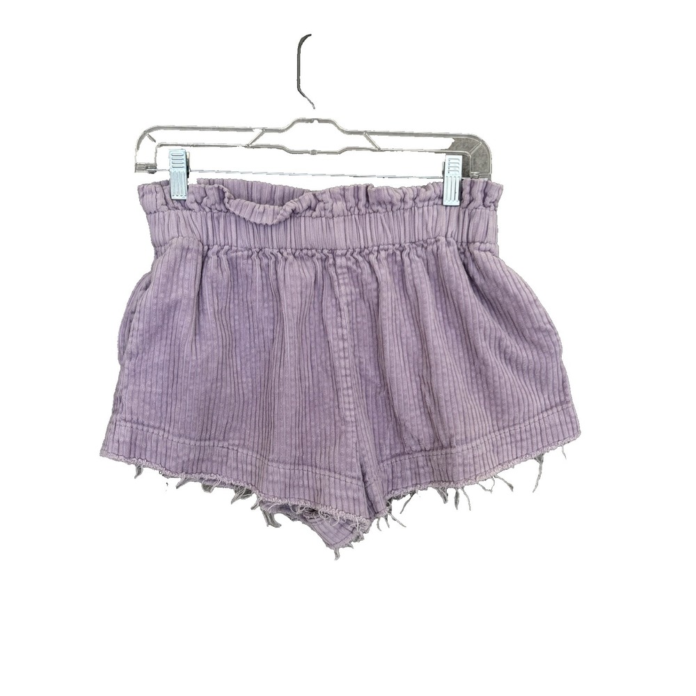 Urban Outfitters Women's Shorts S Lavender Corduroy Pull On Elastic Waist Frayed